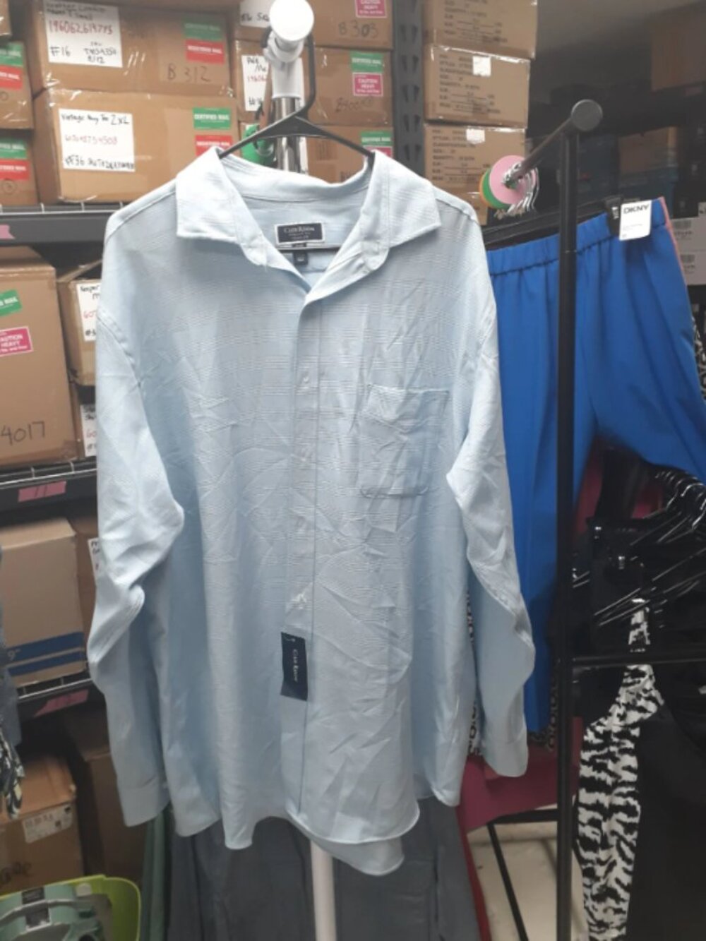 Men's Blue Club Room Dress Shirt 17.5 34-35 ORG $60 (Rack 1)